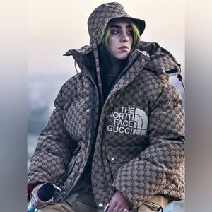 The North Face Brown Patterned Puffer Jacket